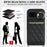 For Google Pixel 10a Case with Lanyard  /  Mirror  /  Card Holder Grids Pattern RFID Blocking Phone Cover - Black - 5