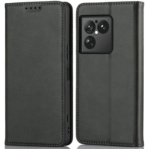 For Sony Xperia 1 VIII Case PU Leather Calf Textured Magnetic Closing Smart Phone Cover - Black - 1