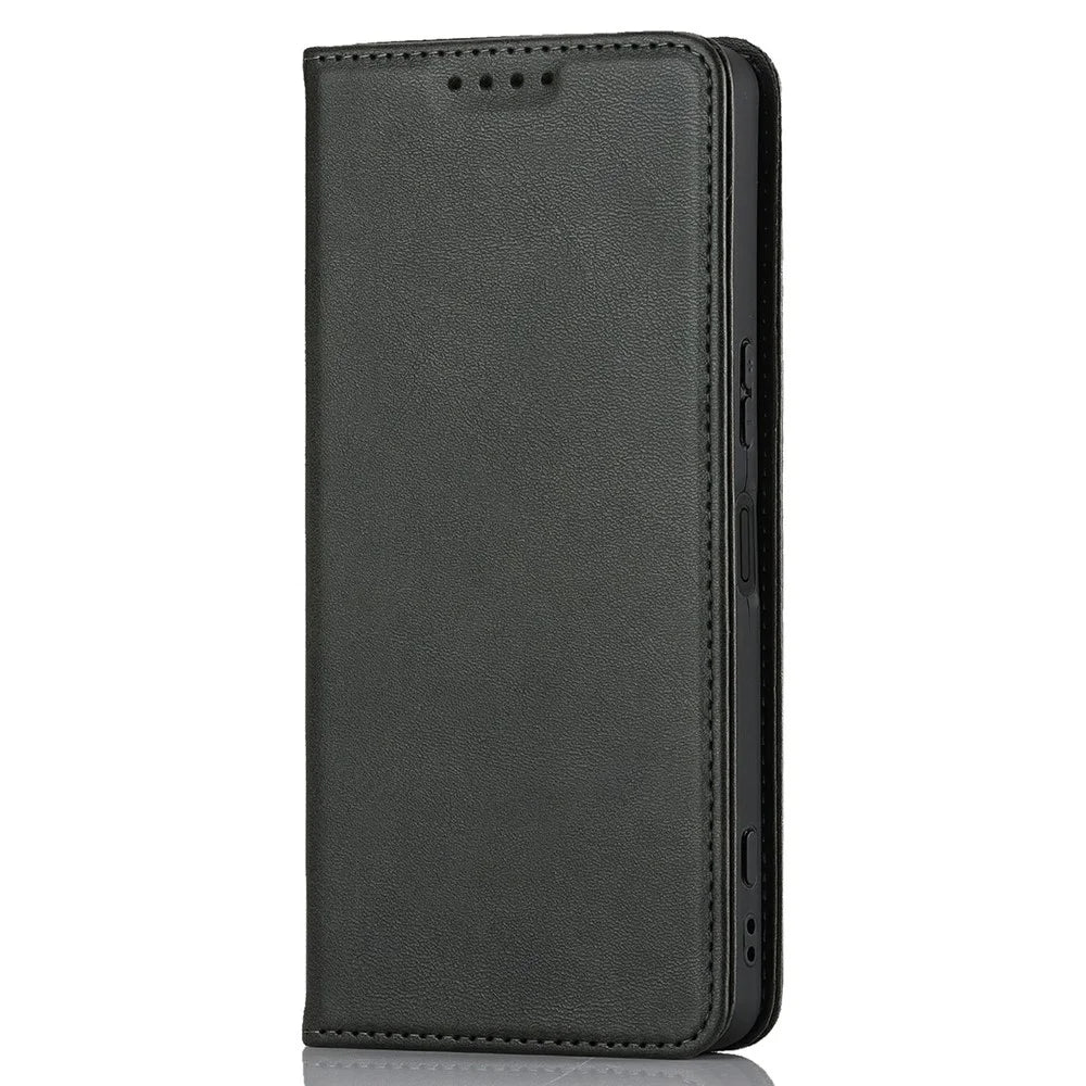 For Sony Xperia 1 VIII Case PU Leather Calf Textured Magnetic Closing Smart Phone Cover - Black - 5