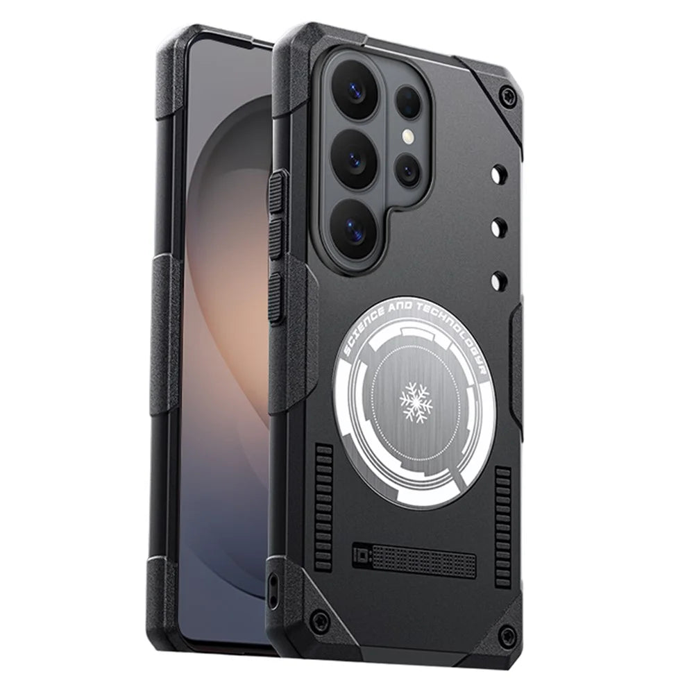 For Samsung Galaxy S26 Ultra Case Graphene Cooling TPU + PC Armor Shockproof Phone Cover - Black - 1
