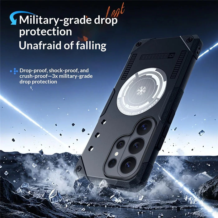 For Samsung Galaxy S26 Ultra Case Graphene Cooling TPU + PC Armor Shockproof Phone Cover - Black - 7