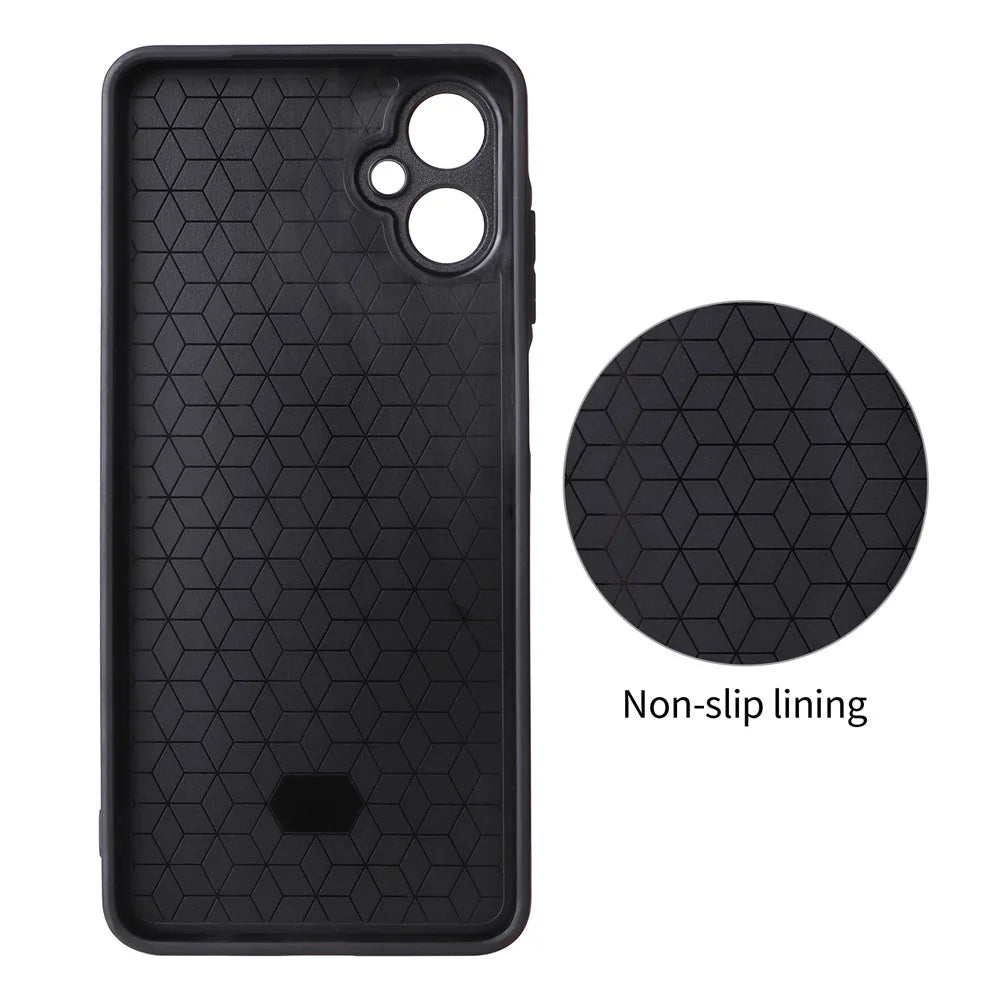For Samsung Galaxy A08 5G / A08 4G / A07 5G / A07 4G Case Carbon Fiber Texture Leather Coated TPU PC Phone Cover with Metal Ring for Magnetic Car Mount - Orange - 4