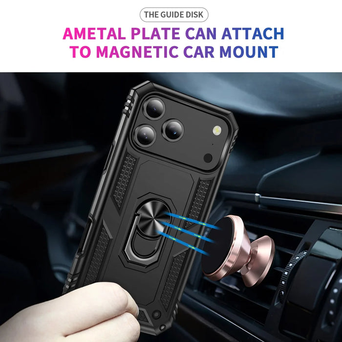 For iPhone 18 Pro Max / 17 Pro Max Case PC + TPU Phone Cover with Kickstand - Black - 4