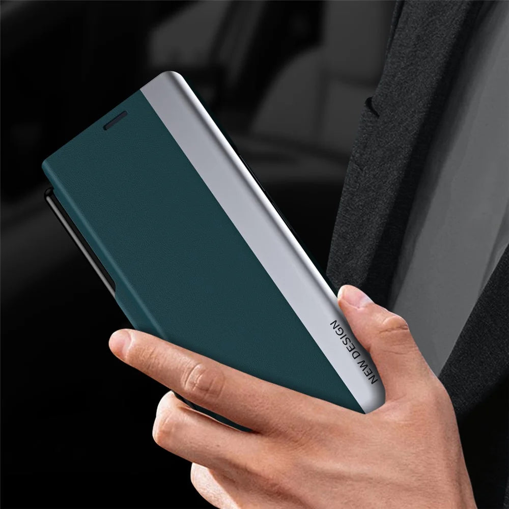 Protective Case for Samsung Galaxy Z Fold4 5G Had PC Phone Case Anti-Fall Shockproof Stand Cover with Pen  /  Pen Slot - Green - 4