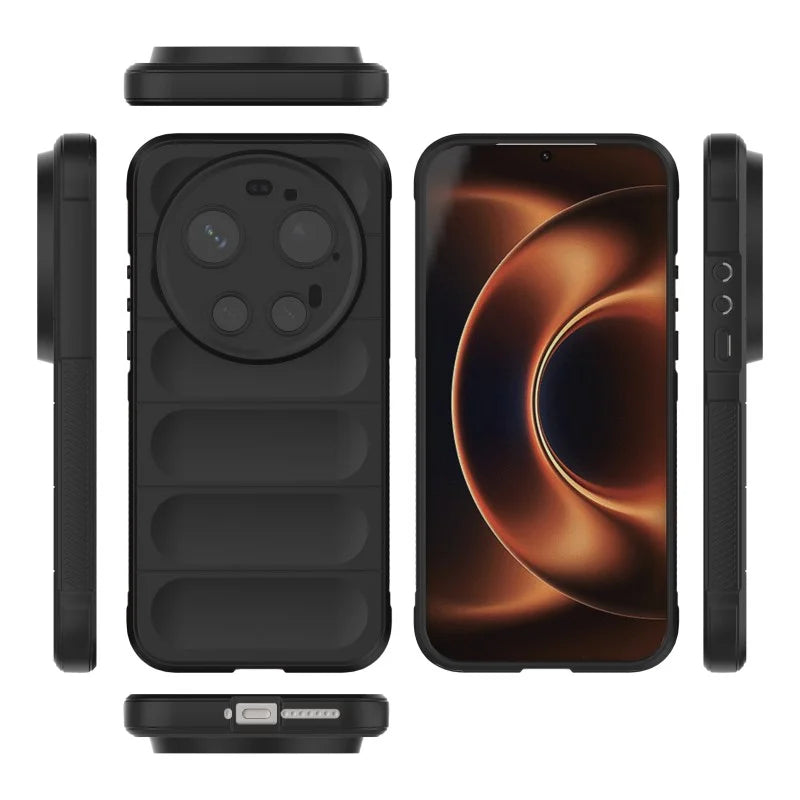 WANLONFENG for Xiaomi 17 Ultra 5G TPU Case  HD Series Anti Slip Phone Cover with Tempered Glass - Black - 3