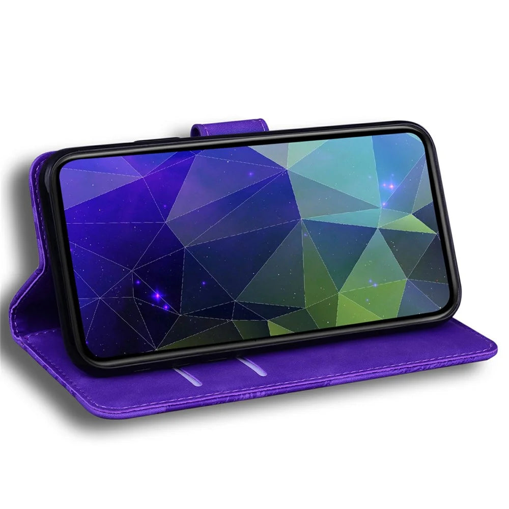 For Samsung Galaxy S26 FE Case Solid Color Leather Wallet Phone Cover - Purple - 3