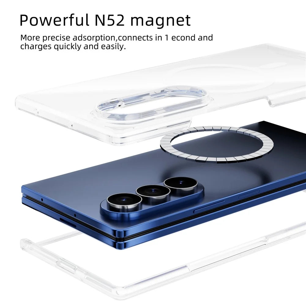 ABEEL for Samsung Galaxy Z Fold8 Ultra Magnetic Case Clear PC Anti Scratch Phone Cover - Transparent - 3