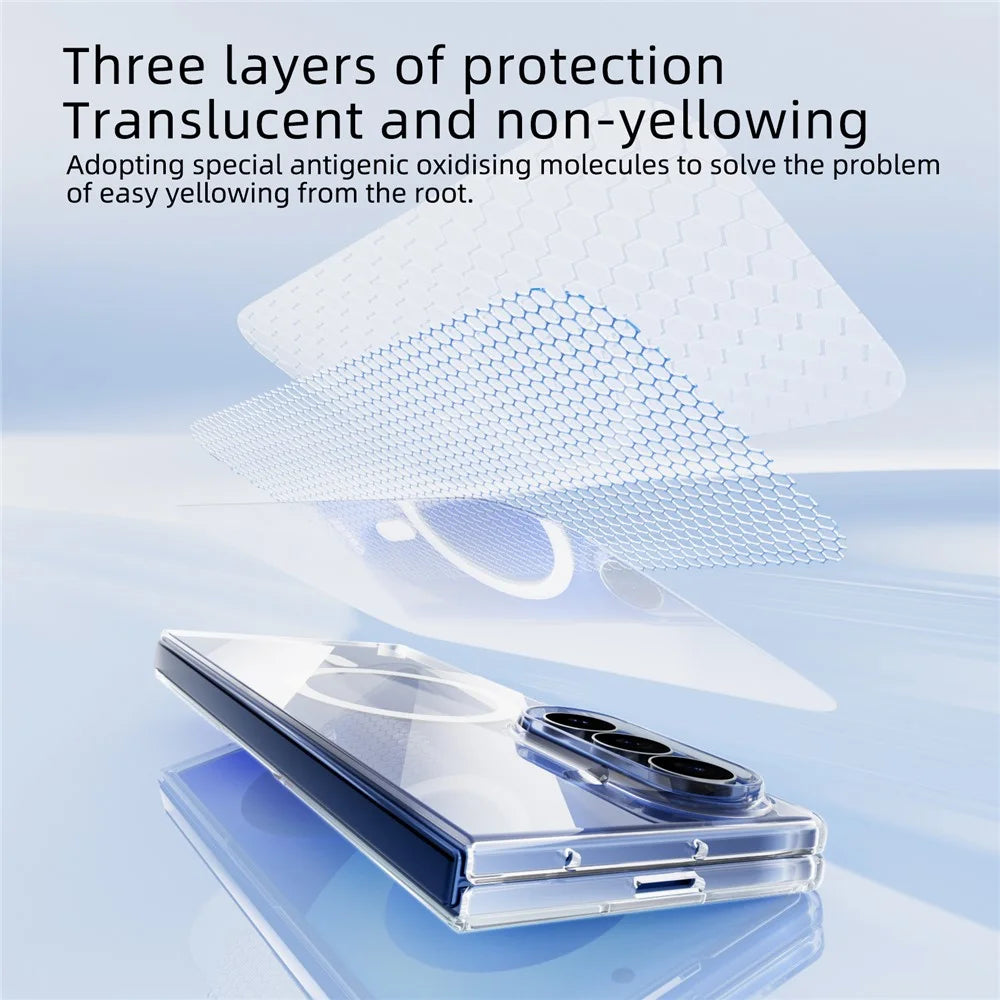 ABEEL for Samsung Galaxy Z Fold8 Ultra Magnetic Case Clear PC Anti Scratch Phone Cover - Transparent - 4