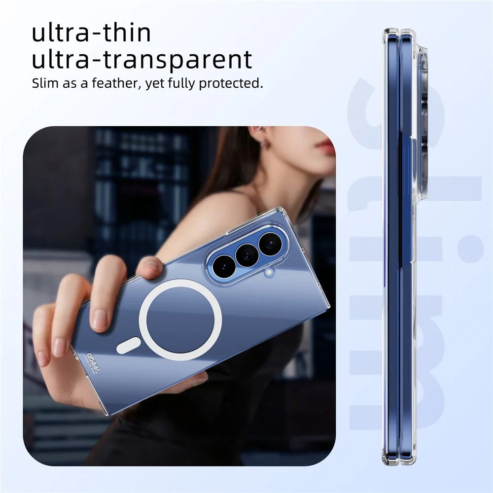 ABEEL for Samsung Galaxy Z Fold8 Ultra Magnetic Case Clear PC Anti Scratch Phone Cover - Transparent - 6
