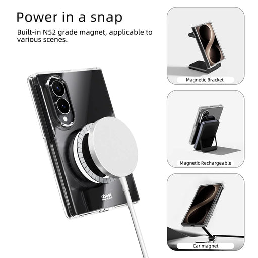 ABEEL for Samsung Galaxy Z Fold8 Magnetic Case Clear PC Anti Scratch Phone Cover - Transparent - 2