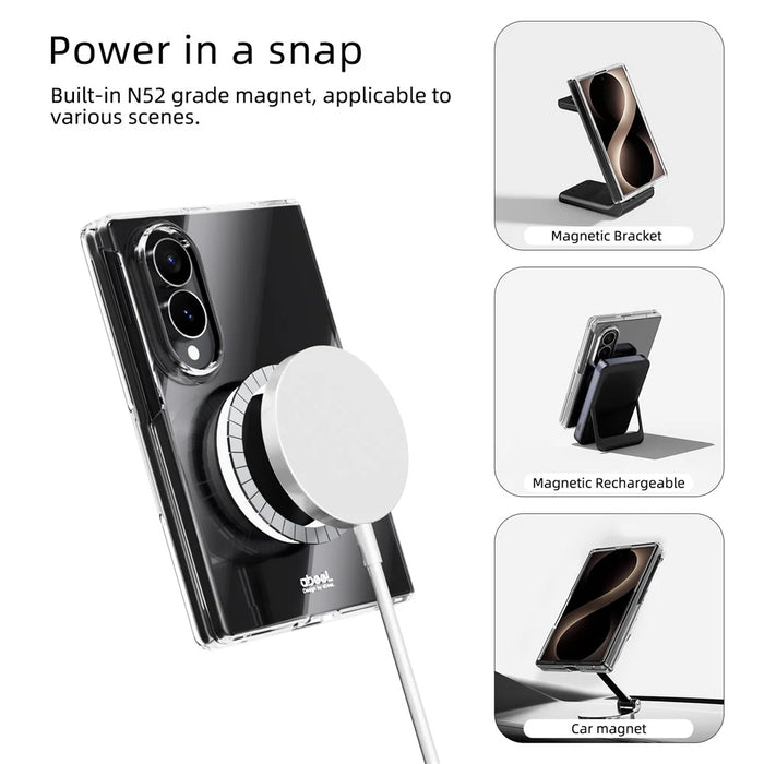 ABEEL for Samsung Galaxy Z Fold8 Magnetic Case Clear PC Anti Scratch Phone Cover - Transparent - 2