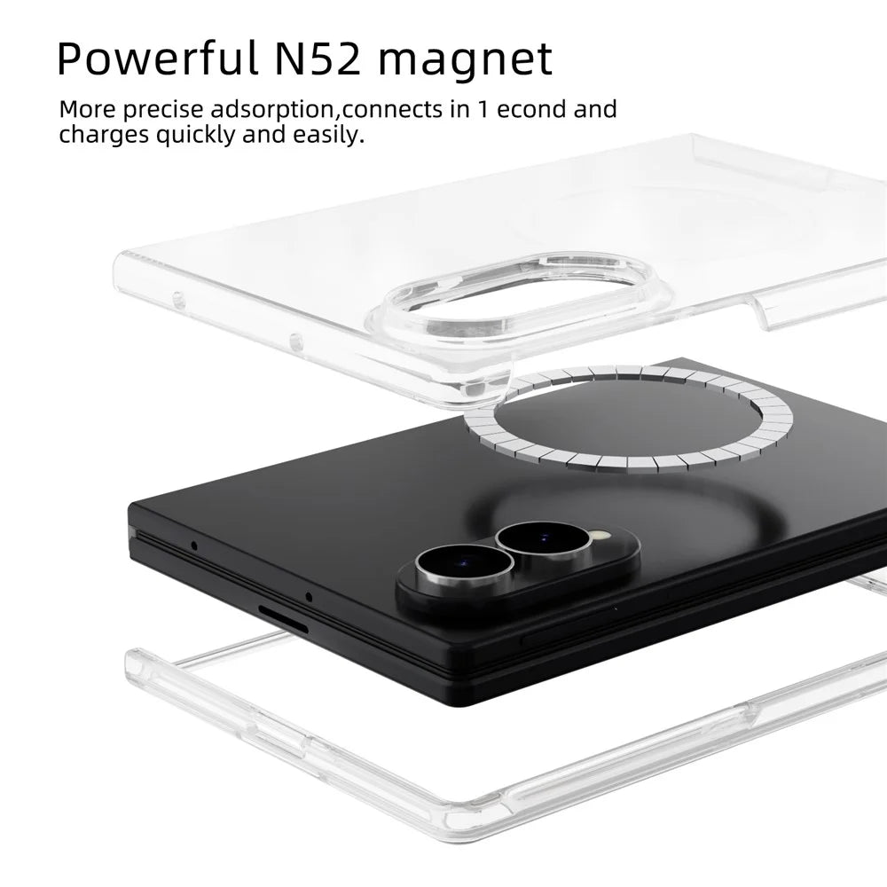 ABEEL for Samsung Galaxy Z Fold8 Magnetic Case Clear PC Anti Scratch Phone Cover - Transparent - 3