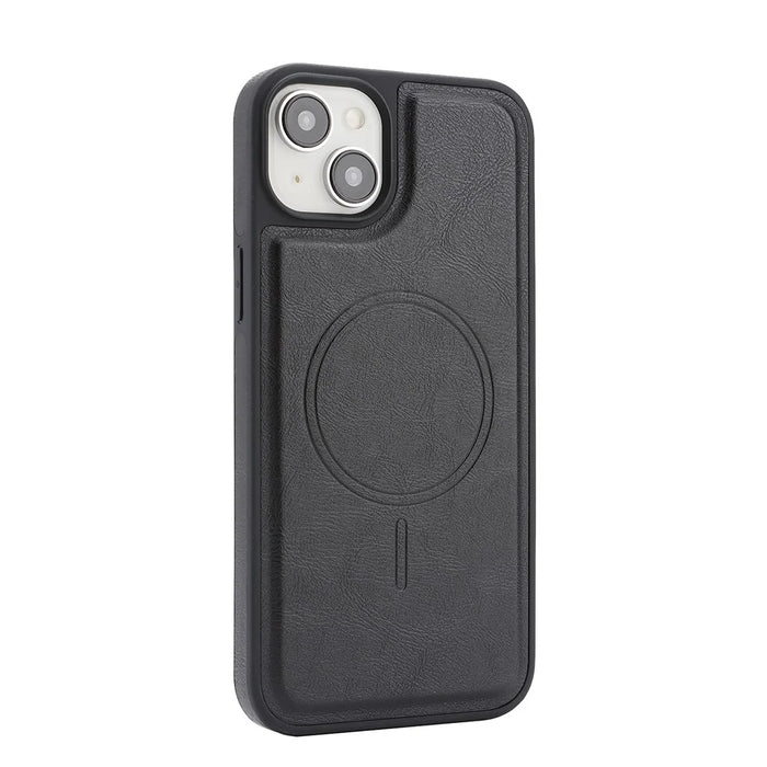 For iPhone 14 Plus Magnetic Case Detachable 2 in 1 Leather Wallet Phone Cover - Black - 3