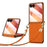 SULADA For Samsung	Galaxy Z Flip8 Case Rhombus Leather+PC Phone Cover with Shoulder Strap - Orange - 1