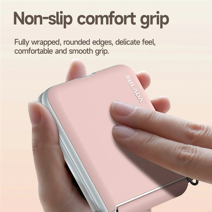SULADA For Samsung	Galaxy Z Flip8 Case with Strap Leather Back Phone Cover Hinge Protection - Pink - 4