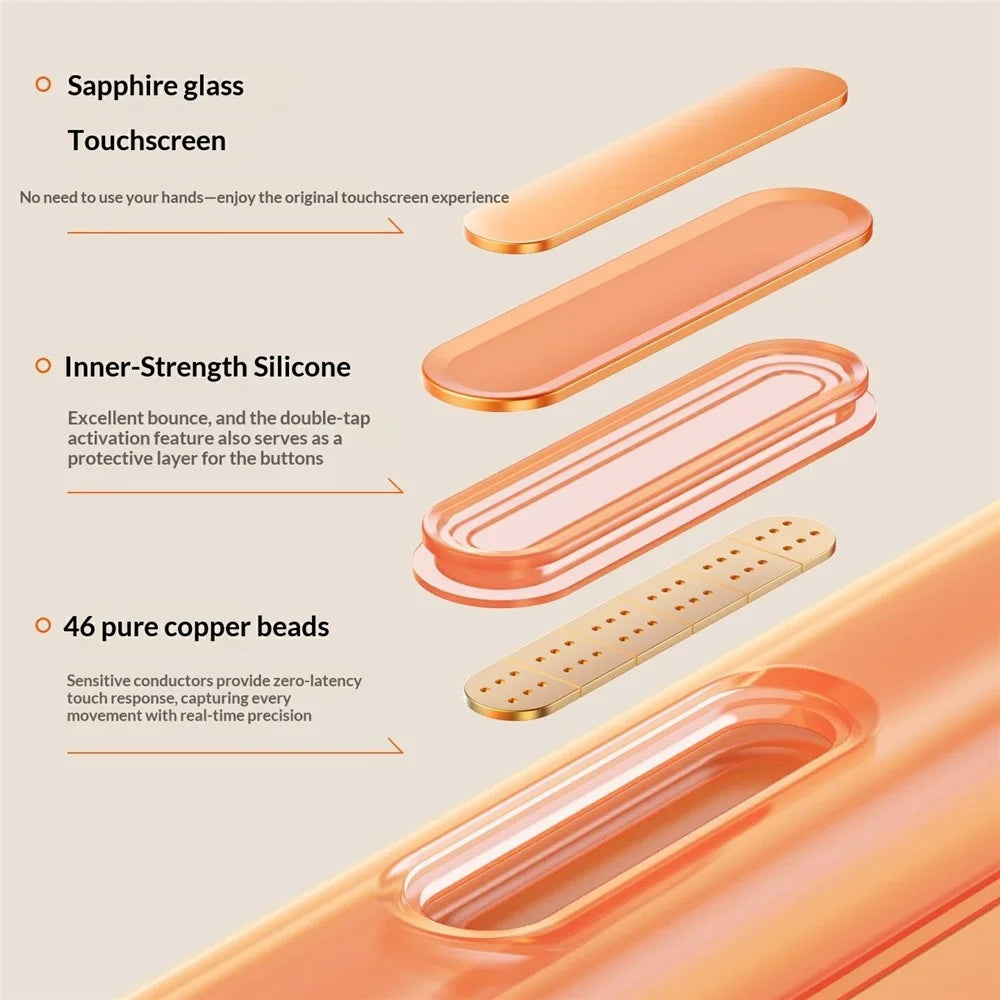 For iPhone 17 Pro Max Magnetic Case Clear Shockproof Anti-Scratch PC TPU Phone Cover - Orange - 4