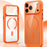 For iPhone 17 Pro Magnetic Case Crystal Clear Acrylic + TPU Scratch-Resistant Back Cover - Orange - 6