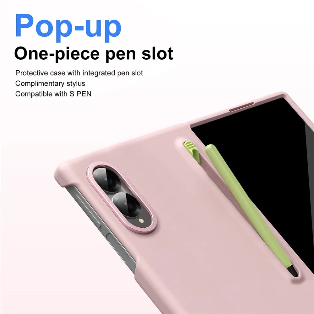 For Samsung Galaxy Z Fold8 Case Hard PC Phone Cover with Stylus - Pink - 3