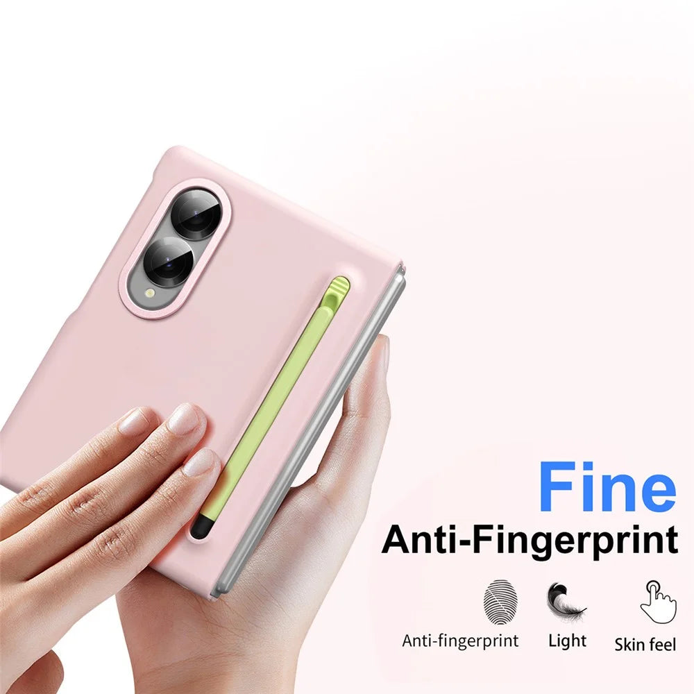 For Samsung Galaxy Z Fold8 Case Hard PC Phone Cover with Stylus - Pink - 5
