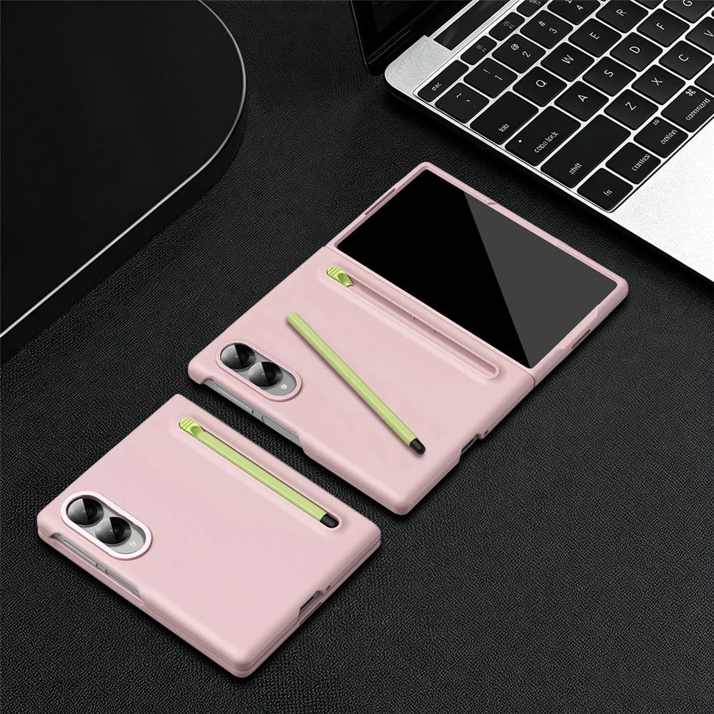 For Samsung Galaxy Z Fold8 Case Hard PC Phone Cover with Stylus - Pink - 7