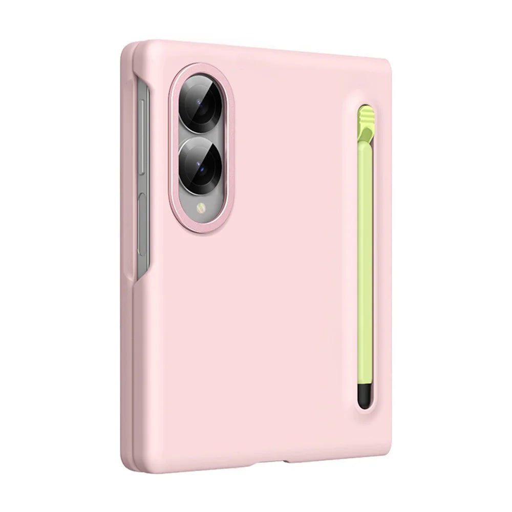 For Samsung Galaxy Z Fold8 Case Hard PC Phone Cover with Tempered Glass Film and Stylus - Pink - 2