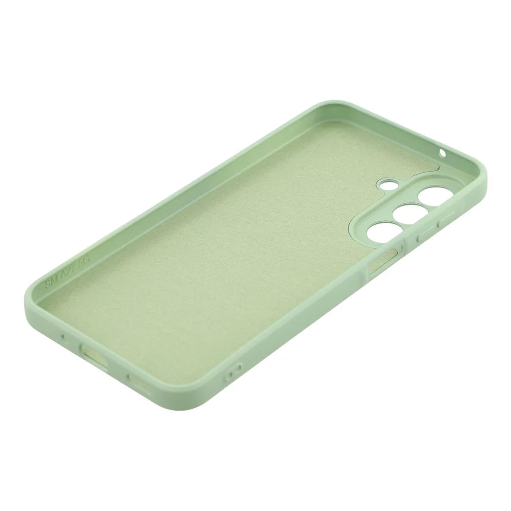 For Samsung Galaxy A27 5G Case TPU Back Soft Anti-Scratch Fiber Lining Phone Cover - Matcha Green - 6