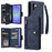 For Samsung Galaxy A27 5G Case Zipper Wallet Rivet Decor Leather Phone Cover with Wrist Strap - Blue - 1