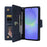 For Samsung Galaxy A27 5G Case Zipper Wallet Rivet Decor Leather Phone Cover with Wrist Strap - Blue - 3