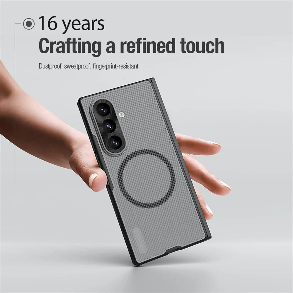 NILLKIN Super Frosted Shield Fold for Samsung Galaxy Z Fold8 Ultra Magnetic Case PC Matte Phone Cover - Black - 7