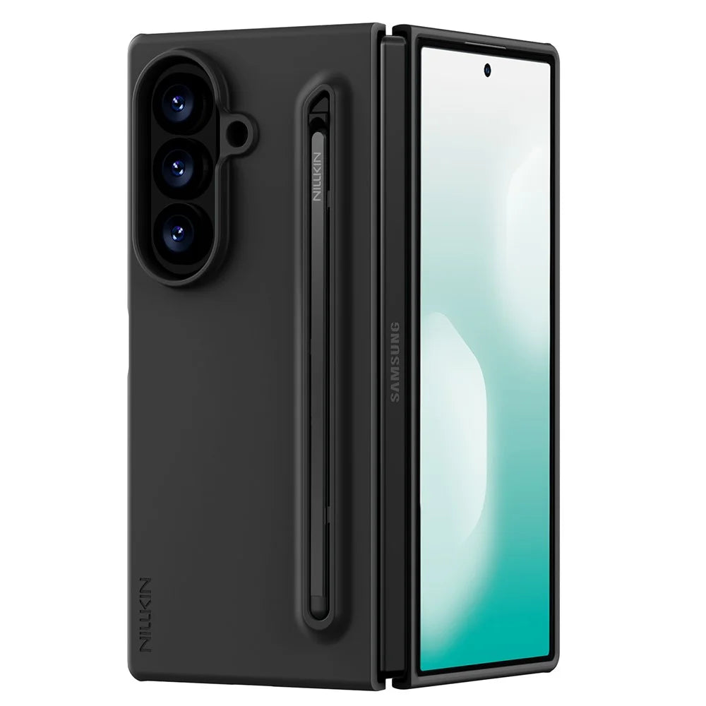 NILLKIN Flex Pure Fold Case for Samsung Galaxy Z Fold8 Ultra Silicone + PC Phone Cover with Stylus Pen - Black - 4