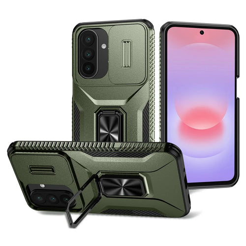 For Samsung Galaxy A27 5G Case Camshield Kickstand TPU + PC Anti-Slip Phone Cover - Green - 1