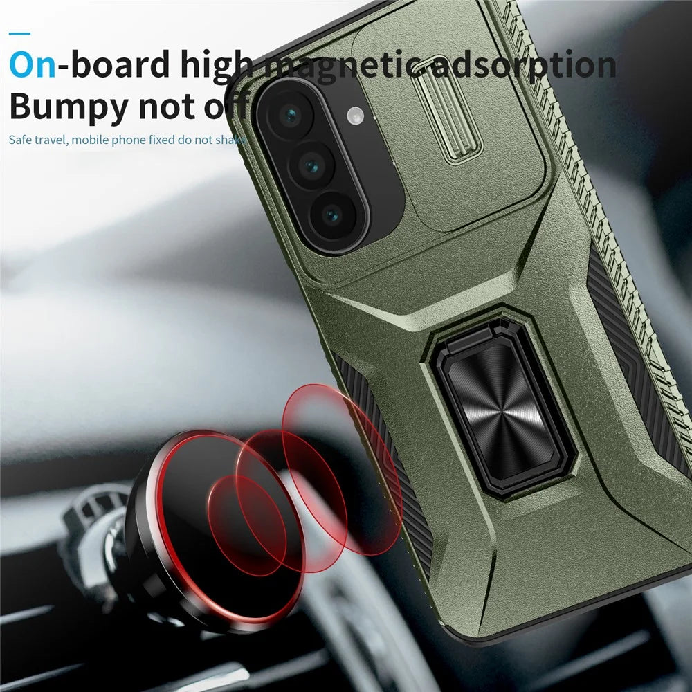 For Samsung Galaxy A27 5G Case Camshield Kickstand TPU + PC Anti-Slip Phone Cover - Green - 5