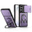 For Samsung Galaxy S26+ Case with Slide Lens Cover Rotatable Kickstand Shockproof TPU + PC Phone Shell - Purple - 1