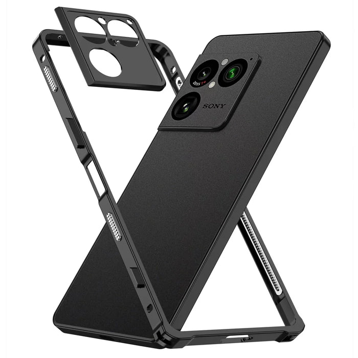 For Sony Xperia 1 VIII Bumper Cases Metal Frame Heat Dissipation Cover with Lens Protector - Black - 6
