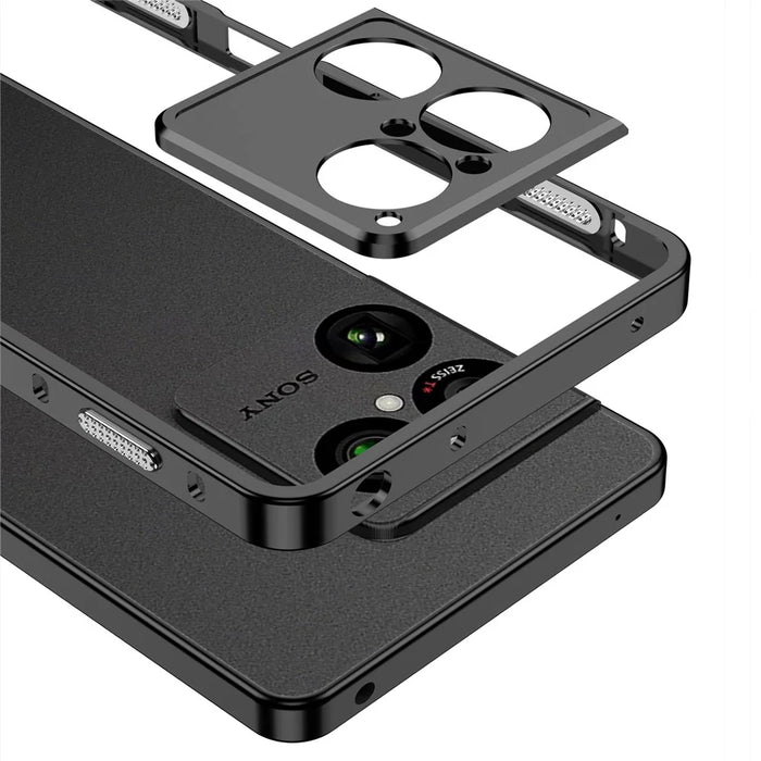 For Sony Xperia 1 VIII Bumper Cases Metal Frame Heat Dissipation Cover with Lens Protector - Black - 7