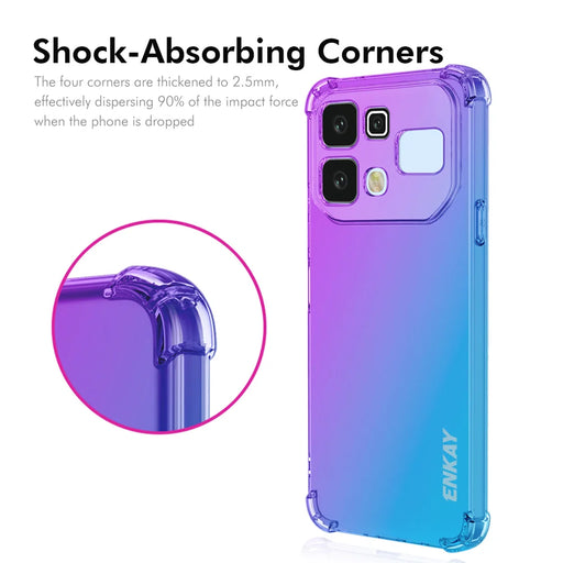 ENKAY for Infinix Note 60 5G / Infinix Note 60 Pro 5G TPU Case  Thickened Four Corner Drop-proof Phone Back Cover - Purple / Blue - 2