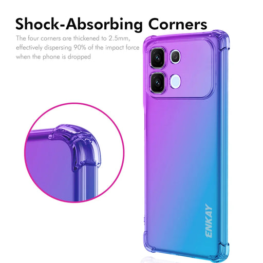 ENKAY for Infinix Note Edge 5G TPU Case  Thickened Four Corner Drop-proof Phone Back Cover - Purple / Blue - 2