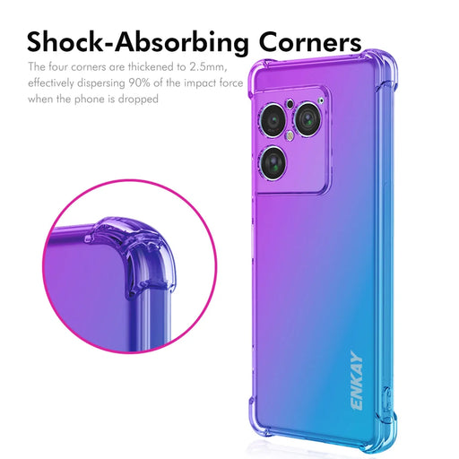 ENKAY for Sony Xperia 1 VIII TPU Case  Thickened Four Corner Drop-proof Phone Back Cover - Purple / Blue - 2