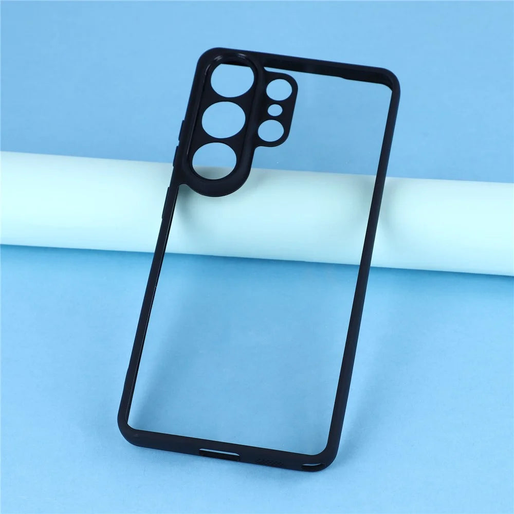 For Samsung Galaxy S26 Ultra Phone Case TPU + Acrylic Clear Back Cover - Black - 5