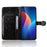 For TCL K70 5G Wallet Case Dot Pattern Imprint PU Leather Phone Cover with Wrist Strap - Black - 2