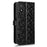 For TCL K70 5G Wallet Case Dot Pattern Imprint PU Leather Phone Cover with Wrist Strap - Black - 6