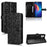 For TCL K70 5G Wallet Case Dot Pattern Imprint PU Leather Phone Cover with Wrist Strap - Black - 7