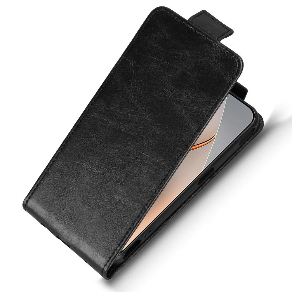 For ZTE nubia Neo 5G Stand Case Magnetic Clasp Vertical Flip Leather Phone Cover with Card Holder - Black - 5