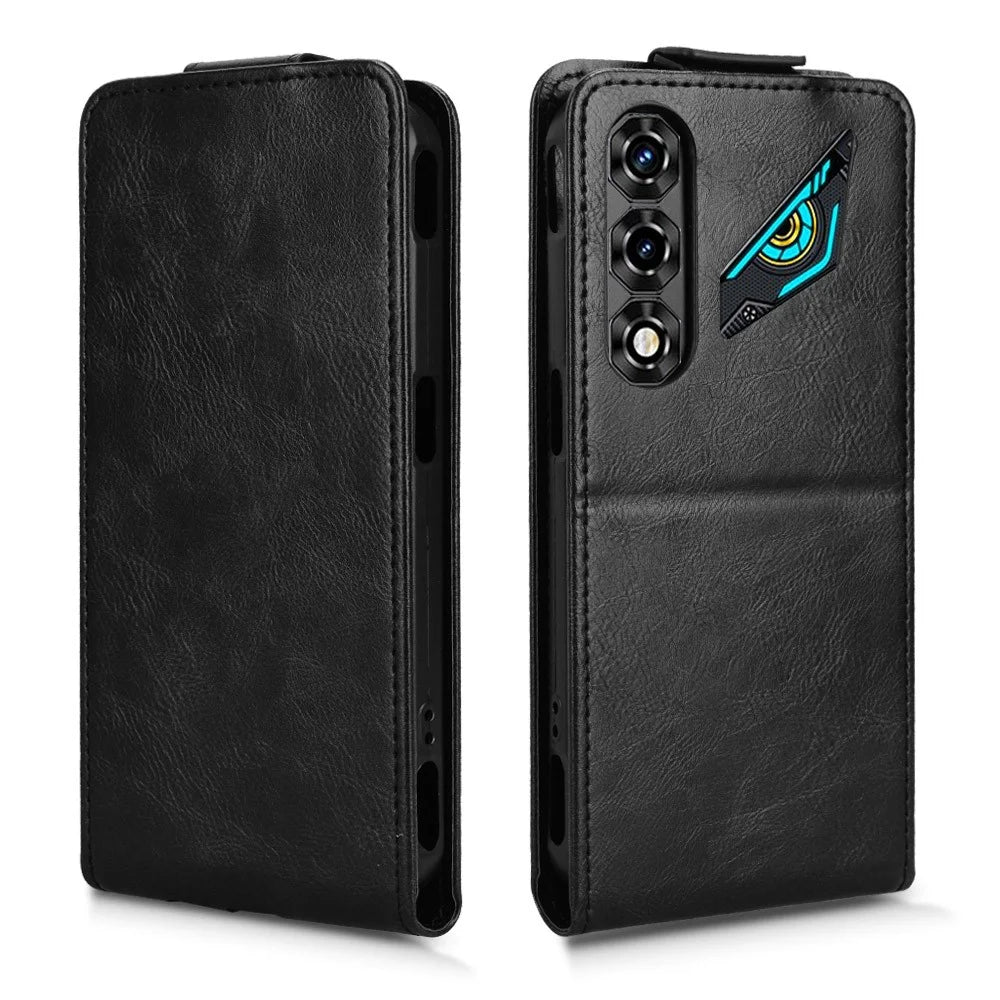 For ZTE nubia Neo 5G Stand Case Magnetic Clasp Vertical Flip Leather Phone Cover with Card Holder - Black - 7