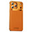 For iPhone 17 Pro Magnetic Case PU Leather + Metal Borderless Phone Cover with Aromatherapy Tablet - Orange - 1