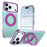 For iPhone 18 Pro Max / 17 Pro Max Case Rotating Kickstand TPU + PC Color Contrast Phone Cover - Blue - 1