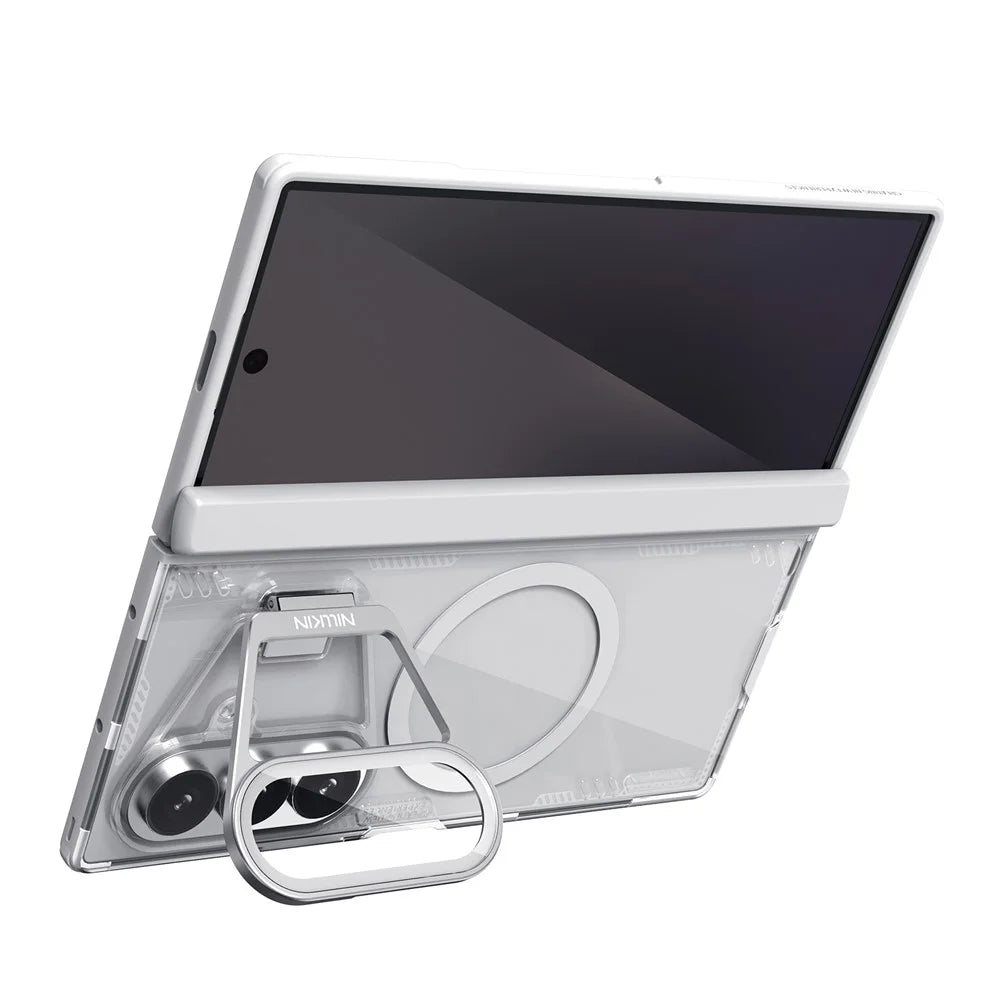 NILLKIN Iceblade CamProp For Samsung Galaxy Z Fold8 Ultra Magnetic Case Clear Lens Lid Kickstand PC TPU Phone Cover - Grey - 2