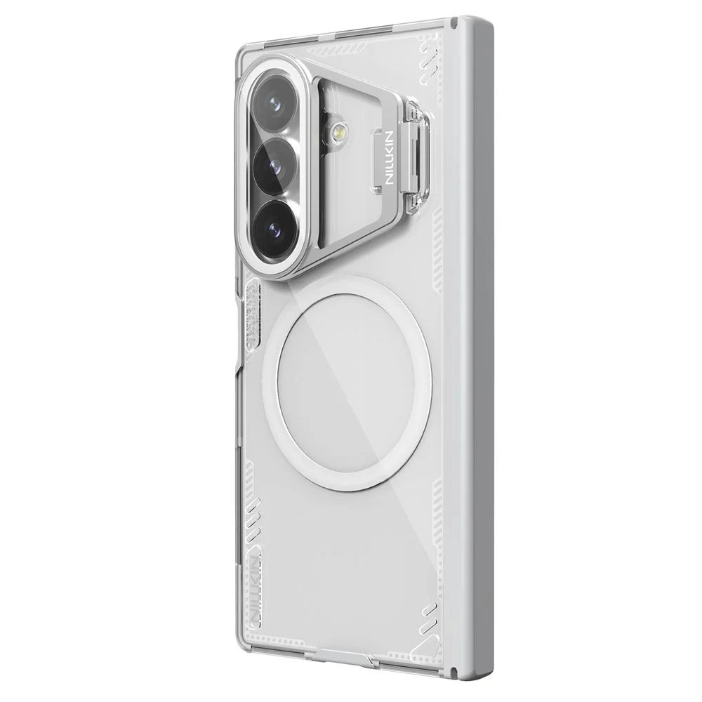 NILLKIN Iceblade CamProp For Samsung Galaxy Z Fold8 Ultra Magnetic Case Clear Lens Lid Kickstand PC TPU Phone Cover - Grey - 4