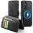 AUTSPACE for Samsung Galaxy S25 / Galaxy S24 A15 Case RFID Blocking Wallet Leather Magnetic Phone Cover - Black - 1