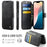 AUTSPACE for iPhone 14 A15 Case RFID Blocking Wallet Leather Magnetic Phone Cover - Black - 2
